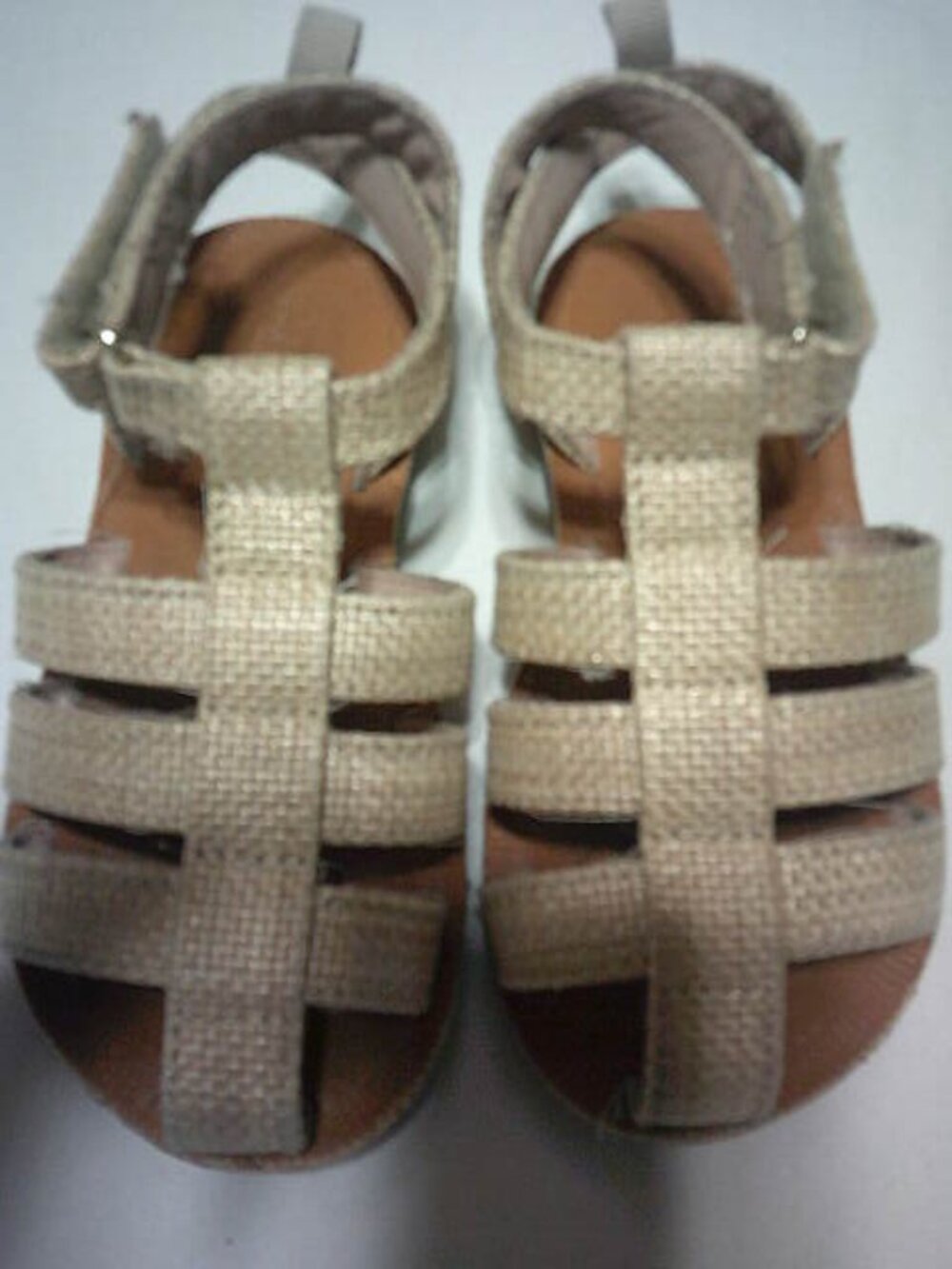 CUTE JOE FRESH LITTLE GIRLS SIZE 8 NEUTRAL CREAM STRAPPY OPEN TOE SANDALS SHOES